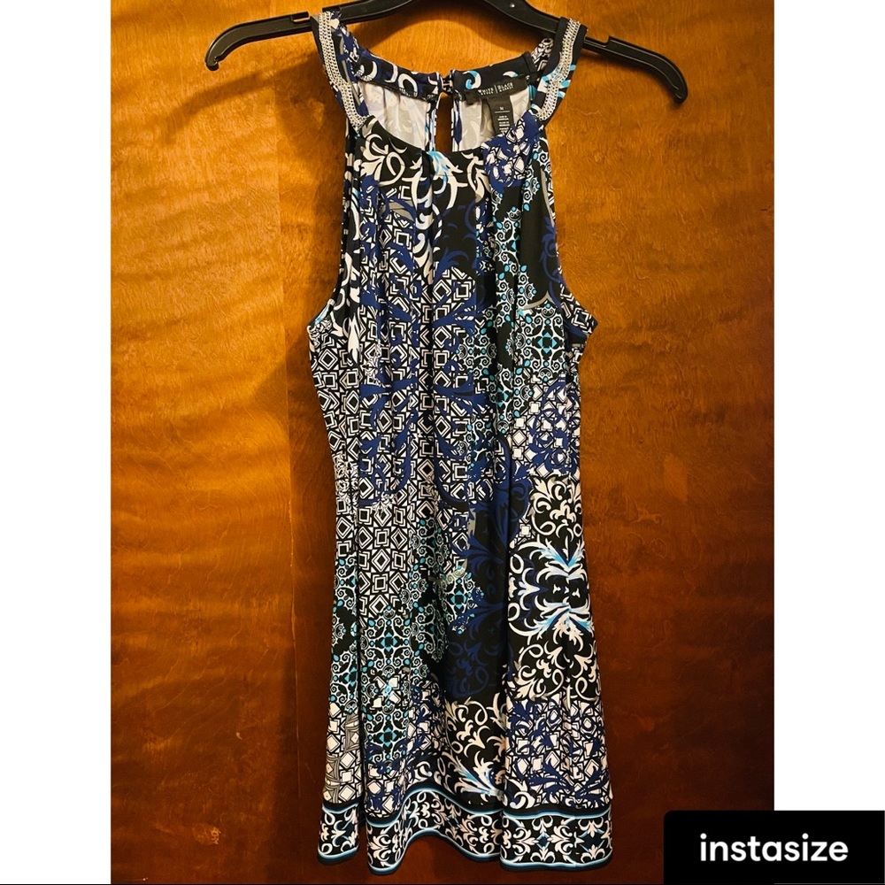 Blue patterned White House Black Market tank top